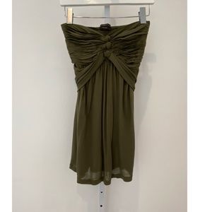BCBG MILITARY GREEN STRAPLESS TOP SIZE XS NWOTS!